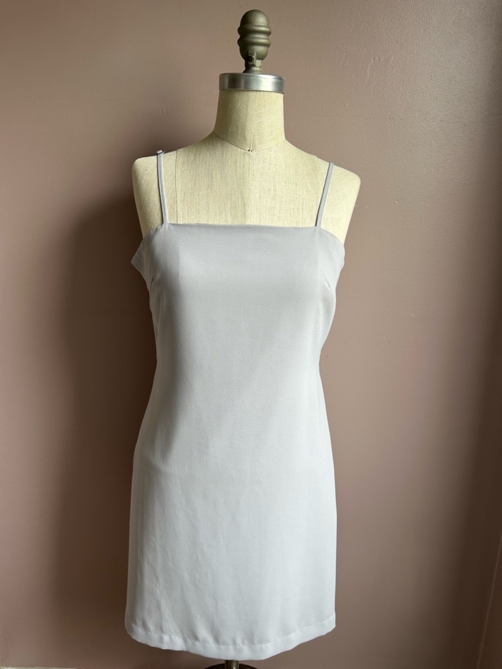 Lulus Toast to Life Pearl Gray Tie Back Mini Dress Size S
